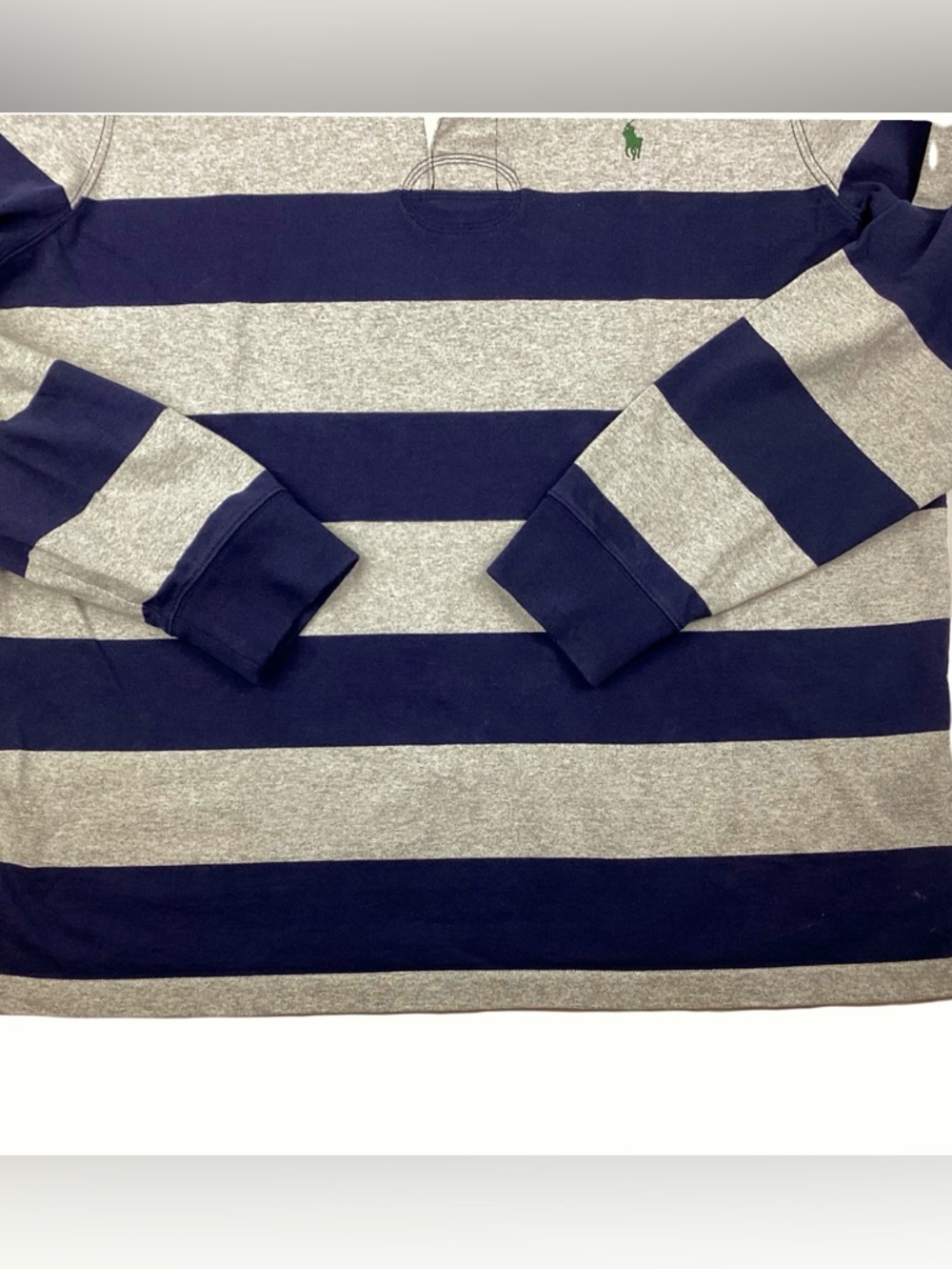 Polo Ralph Lauren Rugby Stripe Jersey in Grey and Navy. XL - Picture 4 of 6